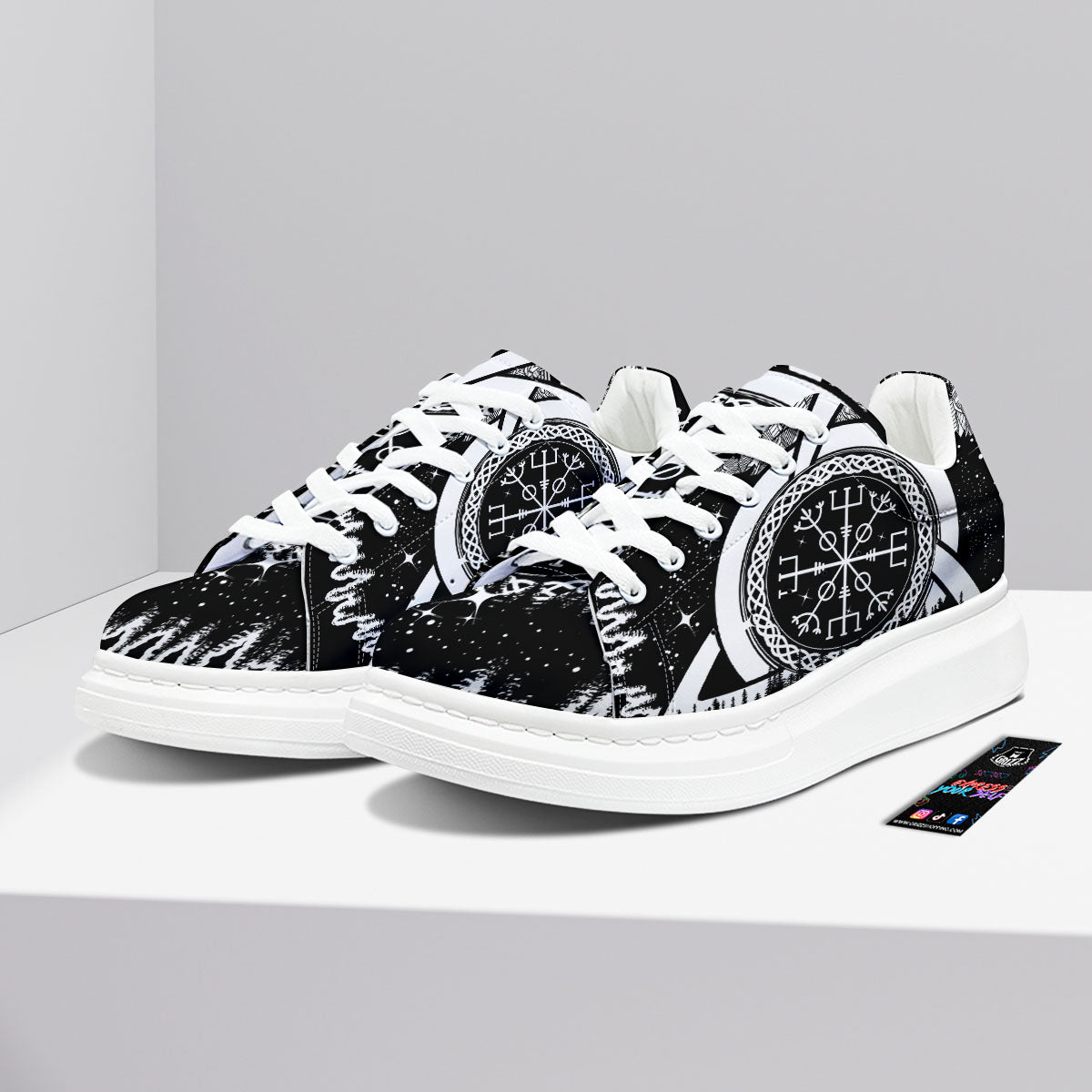 Trinity Knot Viking Celtic Print Platform Shoes-grizzshop