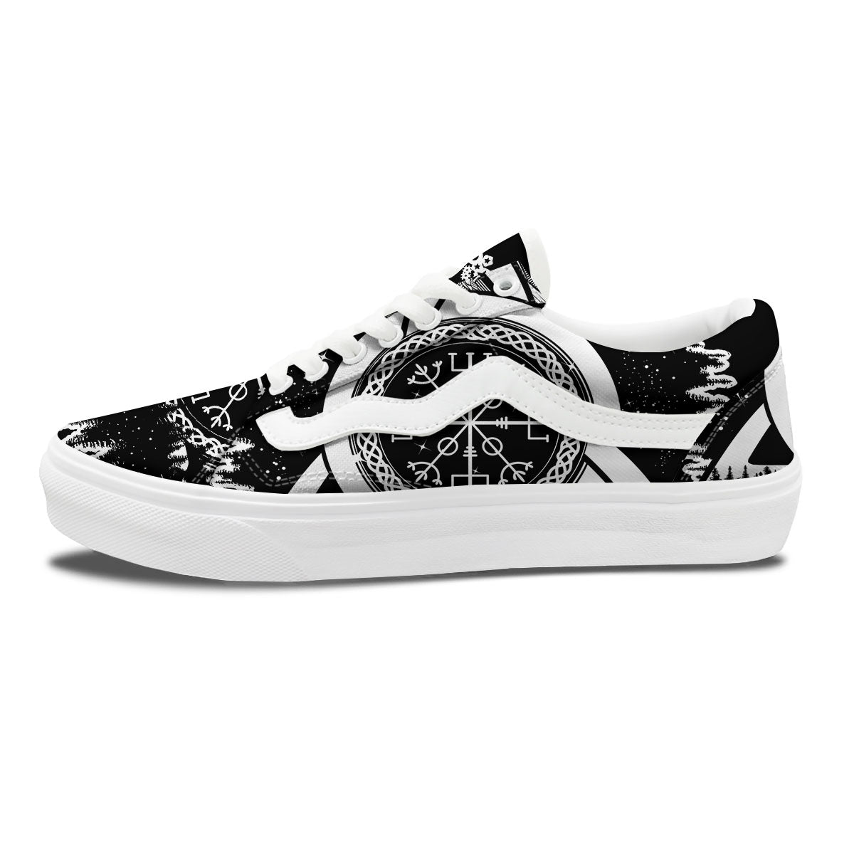 Trinity Knot Viking Celtic Print Skate Shoes-grizzshop