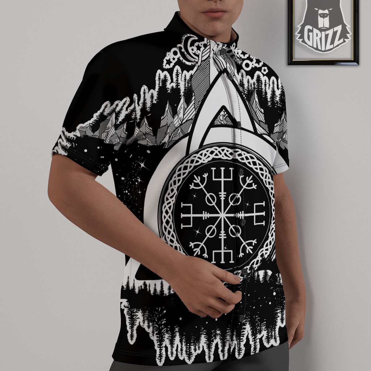 Trinity Knot Viking Celtic Print Untucked Shirts-grizzshop