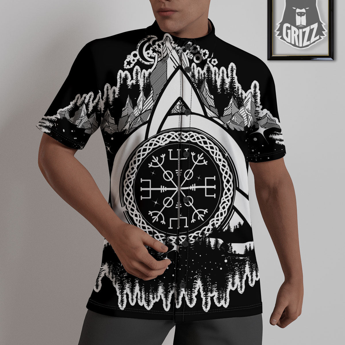 Trinity Knot Viking Celtic Print Untucked Shirts-grizzshop