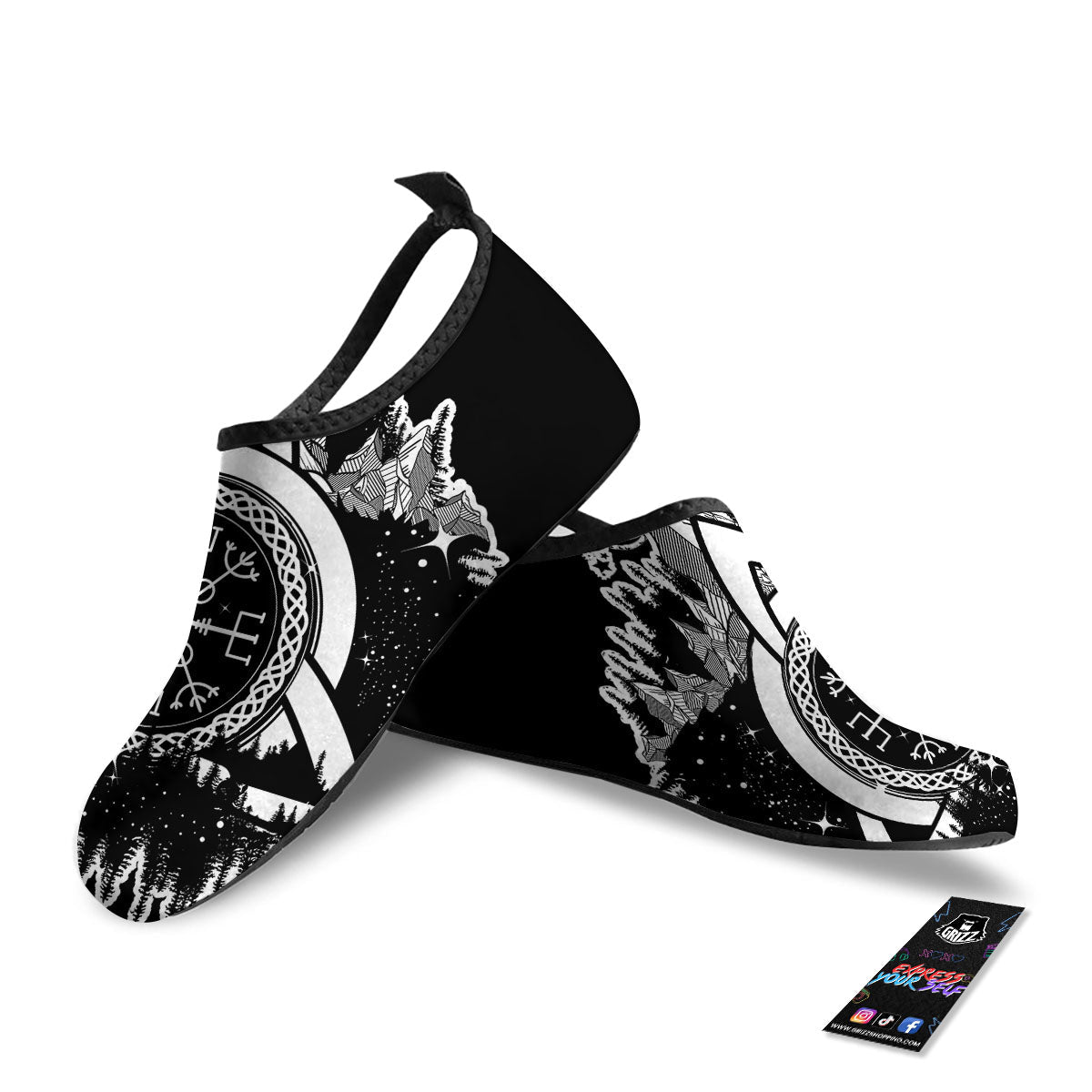 Trinity Knot Viking Celtic Print Water Shoes-grizzshop