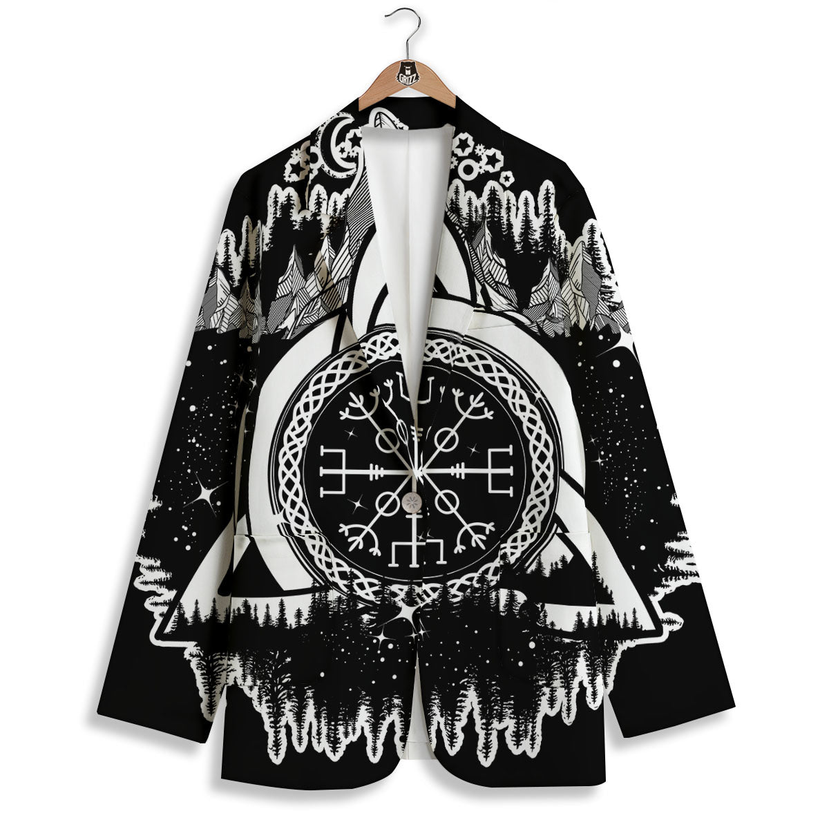 Trinity Knot Viking Celtic Print Women's Blazer-grizzshop