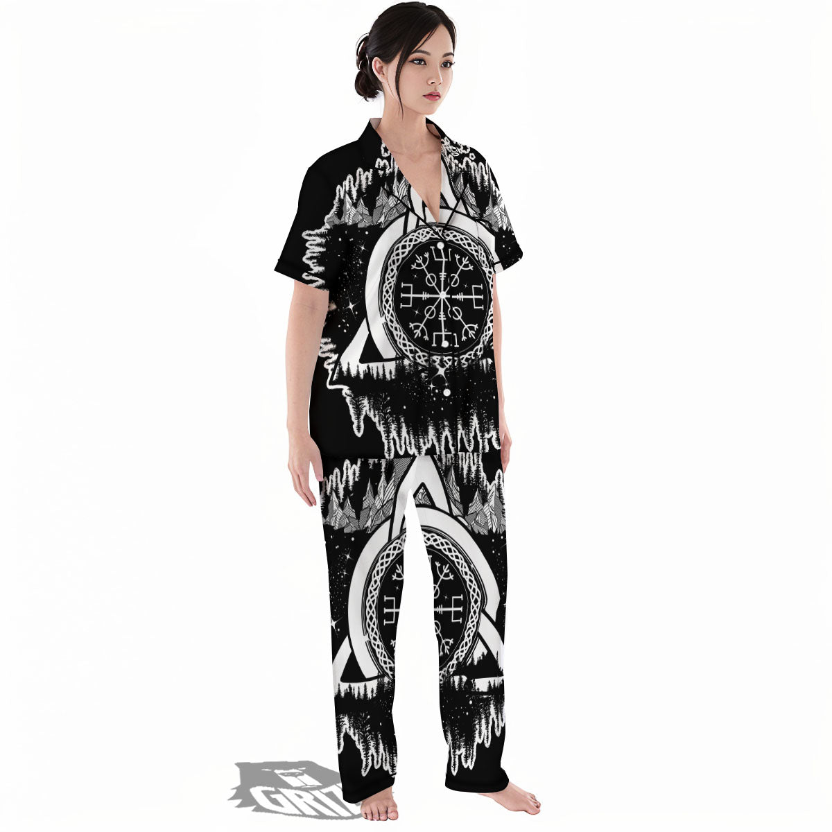 Trinity Knot Viking Celtic Print Women's Pajamas Set-grizzshop