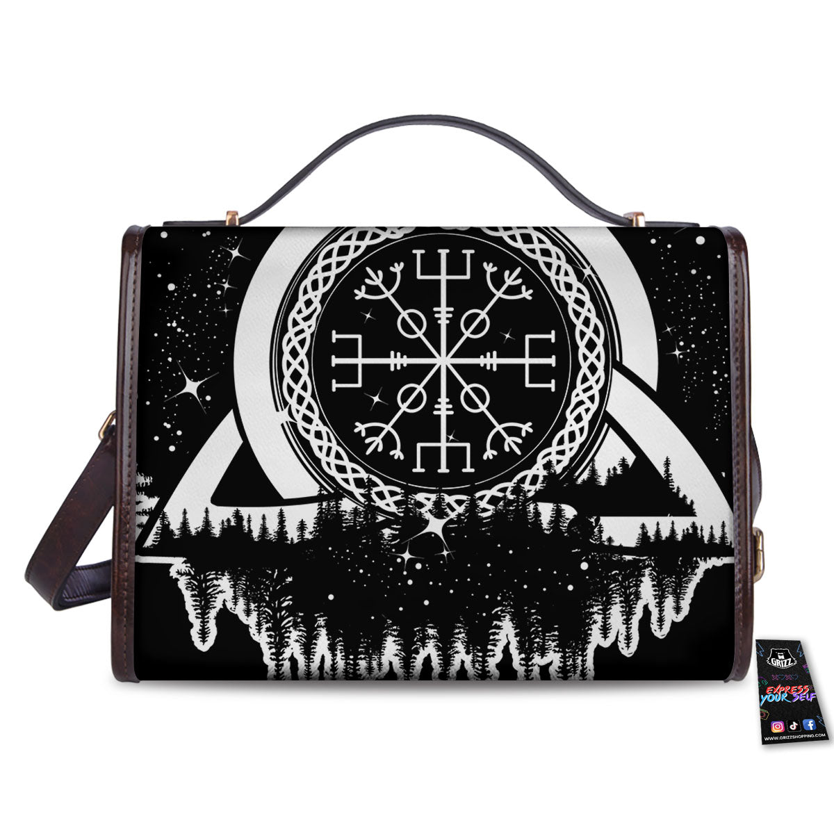 Trinity Knot Viking Celtic Print Women's Satchel Bag-grizzshop