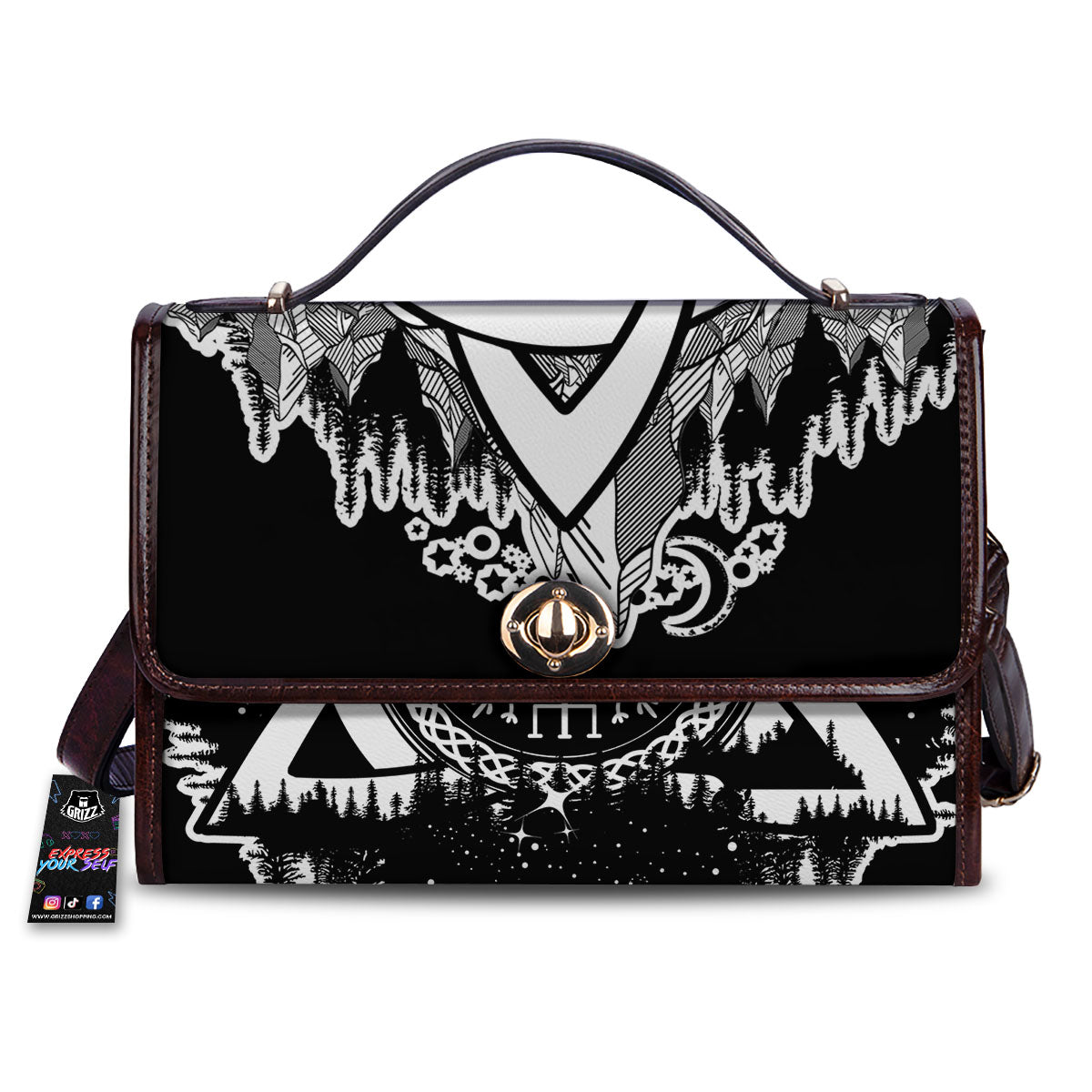 Trinity Knot Viking Celtic Print Women's Satchel Bag-grizzshop