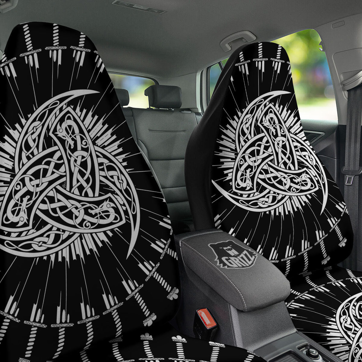 Triple Horn Of Odin Viking Print Car Seat Covers-grizzshop