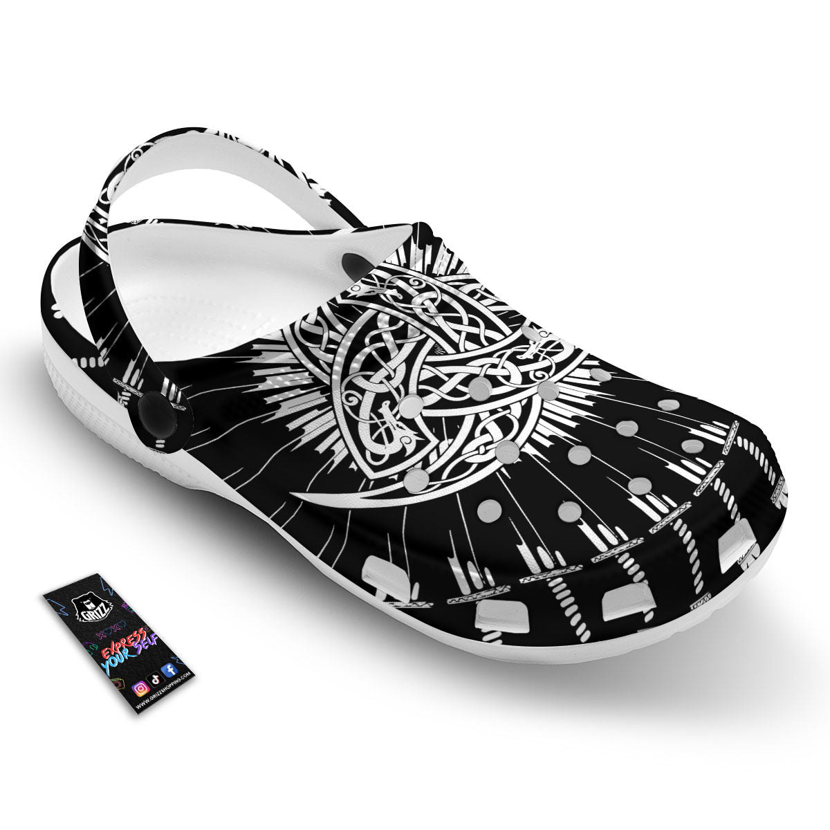 Triple Horn Of Odin Viking Print Clog-grizzshop