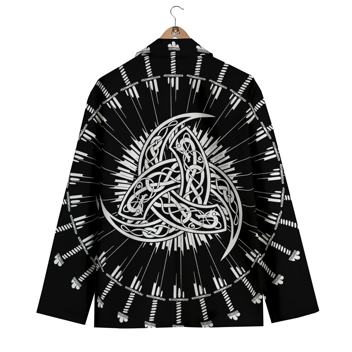 Triple Horn Of Odin Viking Print Men's Blazer-grizzshop