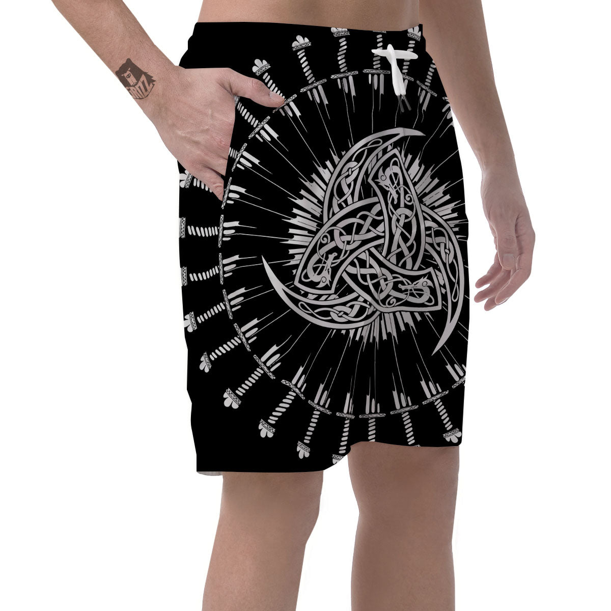 Triple Horn Of Odin Viking Print Men's Shorts-grizzshop
