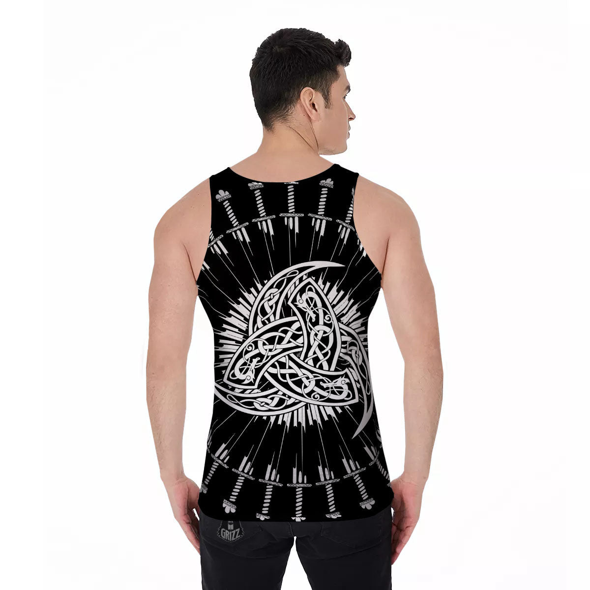 Triple Horn Of Odin Viking Print Men's Tank Top-grizzshop