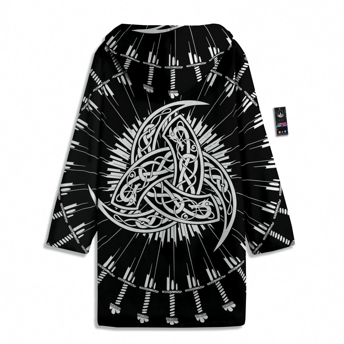 Triple Horn Of Odin Viking Print Men's Windbreaker Jacket-grizzshop