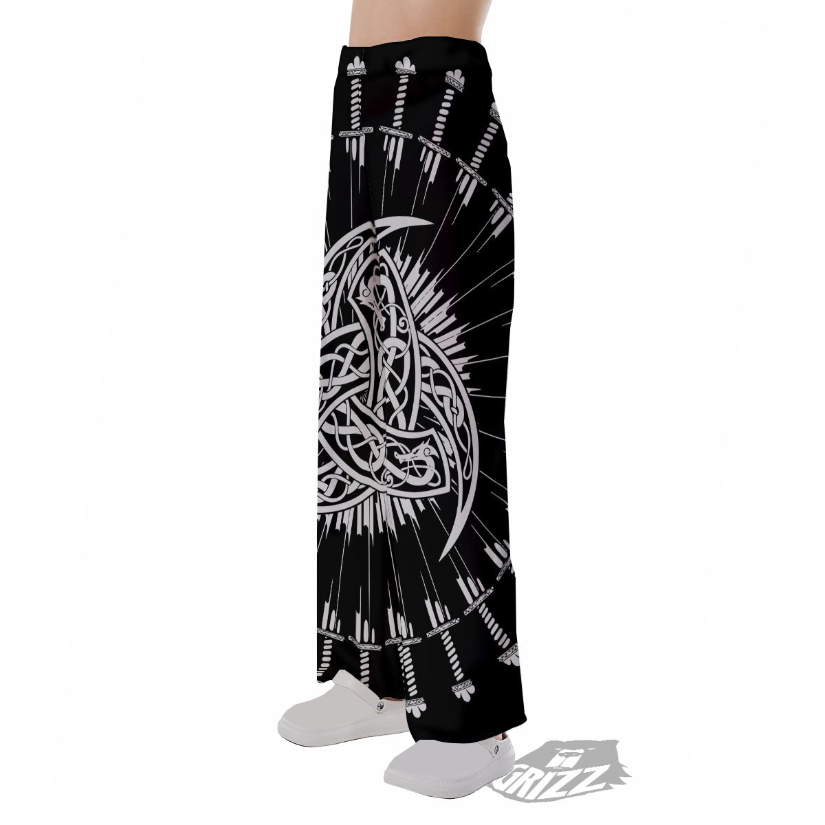 Triple Horn Of Odin Viking Print Pajama Pants-grizzshop