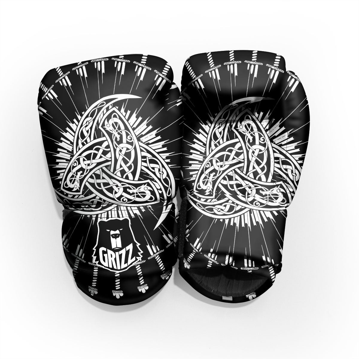 Triple Horn Of Odin Viking Print Pro Boxing Glove