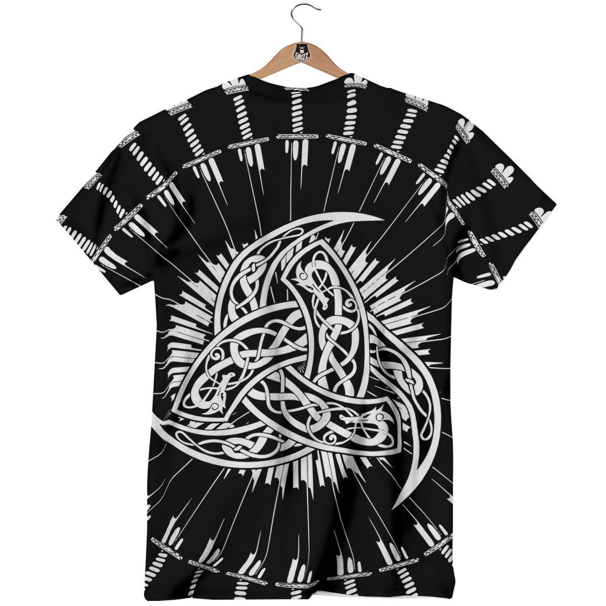 Triple Horn Of Odin Viking Print T-Shirt-grizzshop