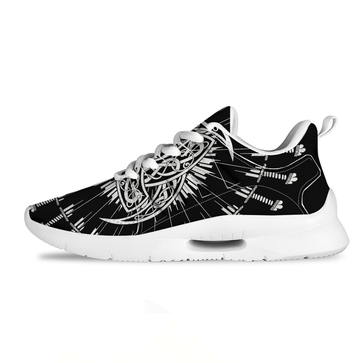 Triple Horn Of Odin Viking Print Tennis Shoes-grizzshop