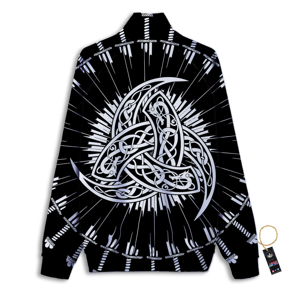 Triple Horn Of Odin Viking Print Track Jacket-grizzshop