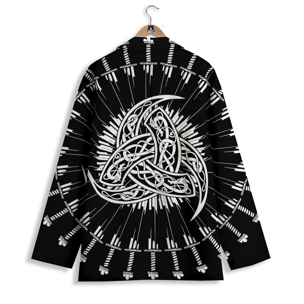 Triple Horn Of Odin Viking Print Women's Blazer-grizzshop