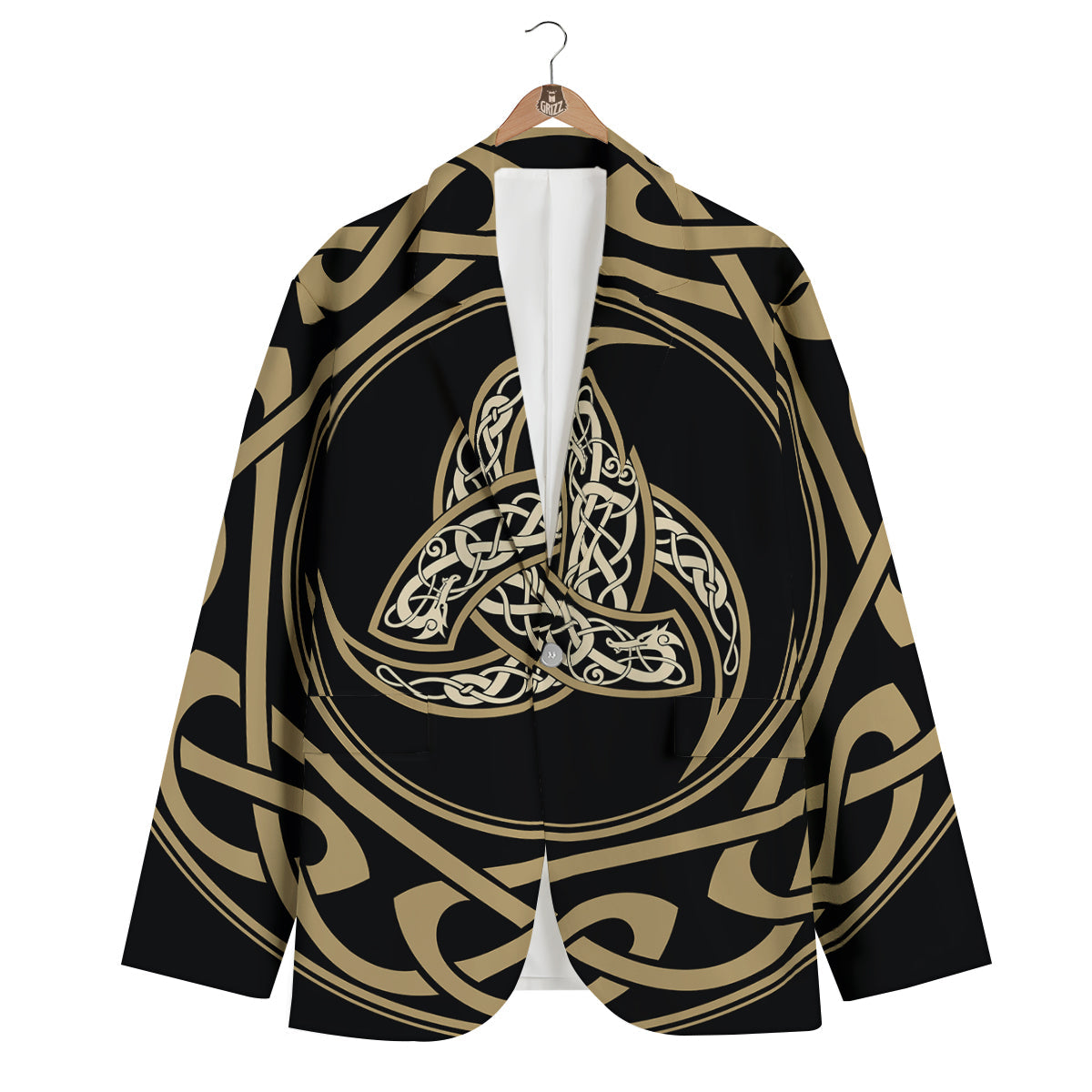 Triple Horn of Odin Viking Men's Blazer-grizzshop