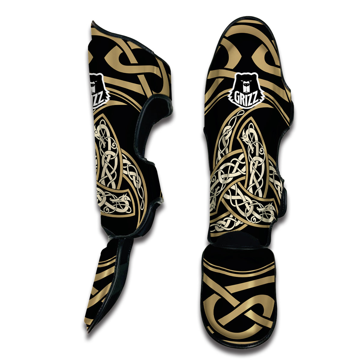 Triple Horn of Odin Viking Muay Thai Shin Guards-grizzshop