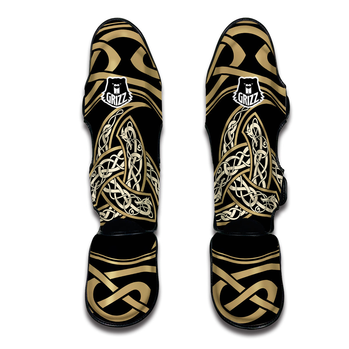 Triple Horn of Odin Viking Muay Thai Shin Guards-grizzshop