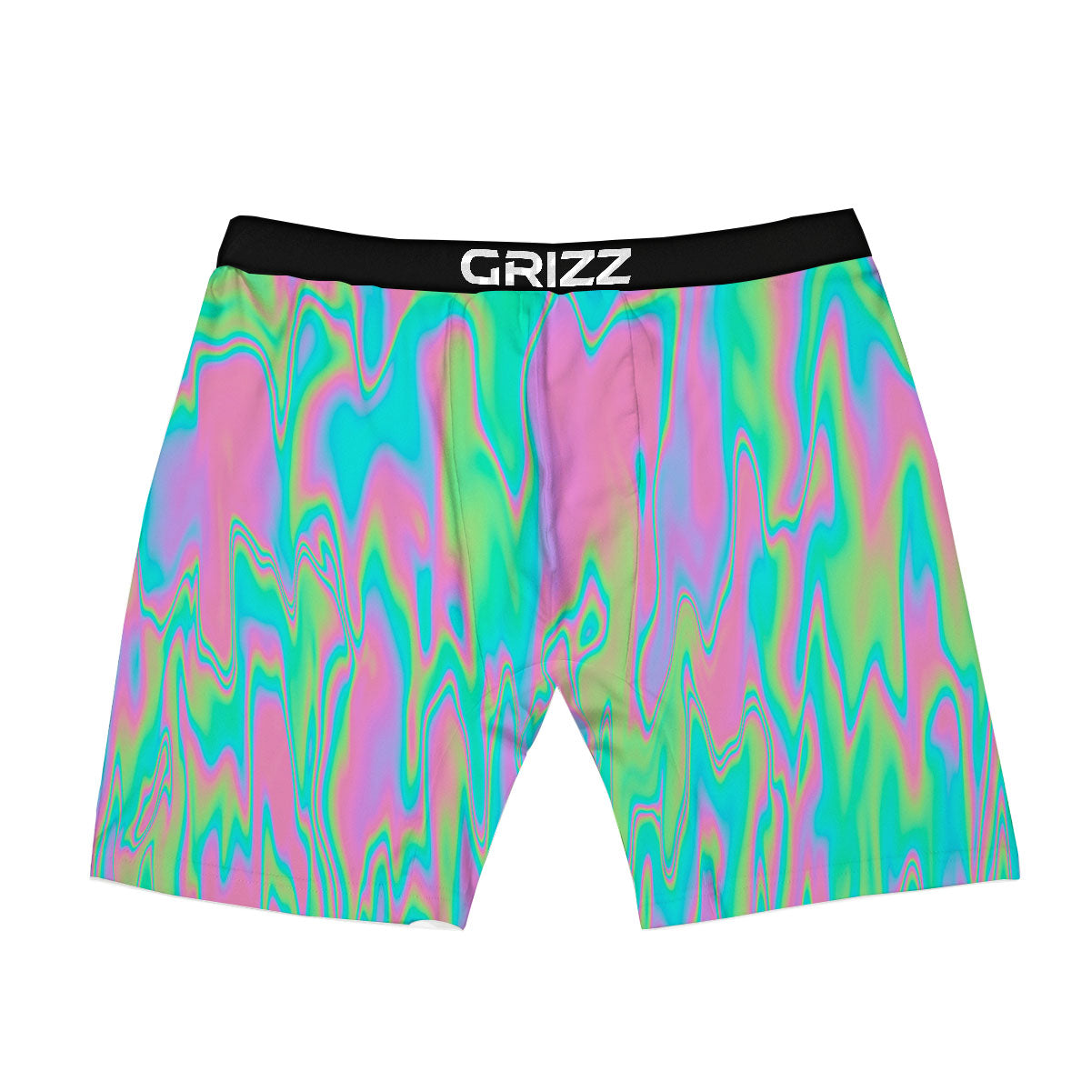 Trippy Abstract Holographic Print Boxer Briefs-grizzshop