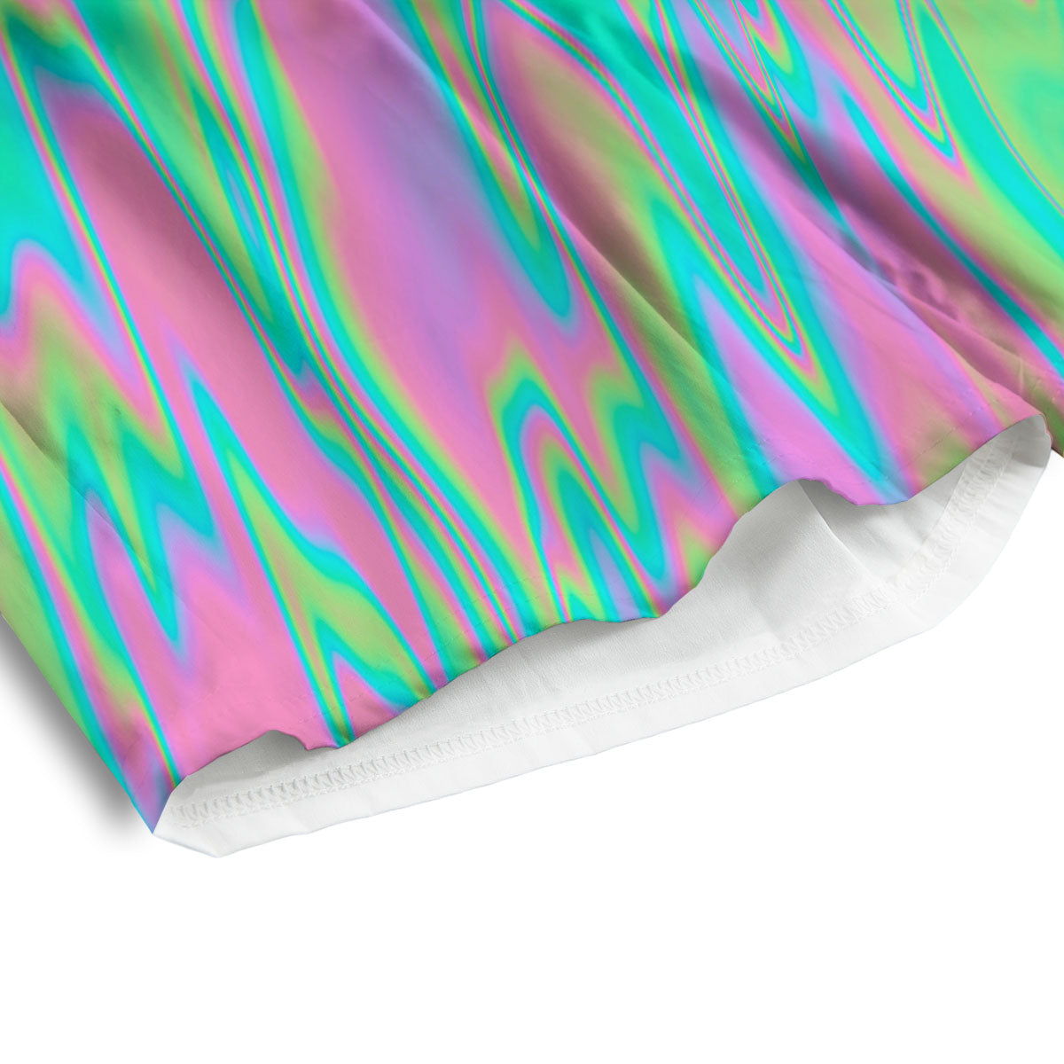 Trippy Abstract Holographic Print Men's Athletic Shorts