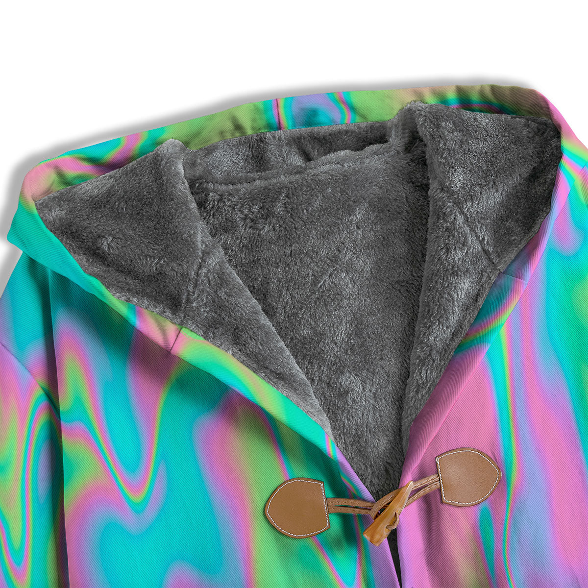 Trippy Abstract Holographic Print Men's Windbreaker Jacket-grizzshop