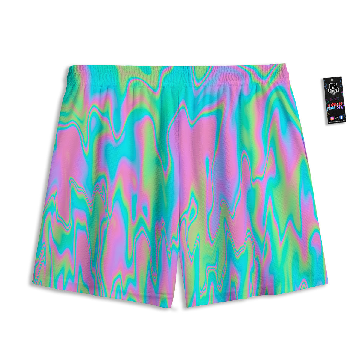 Tie Dye Green Print Mesh Shorts