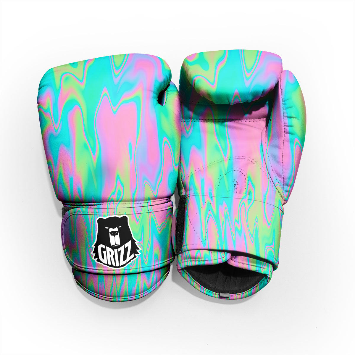 Trippy Abstract Holographic Print Pro Boxing Glove