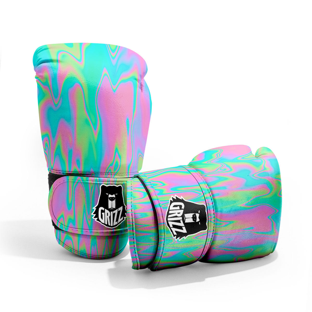 Trippy Abstract Holographic Print Pro Boxing Glove