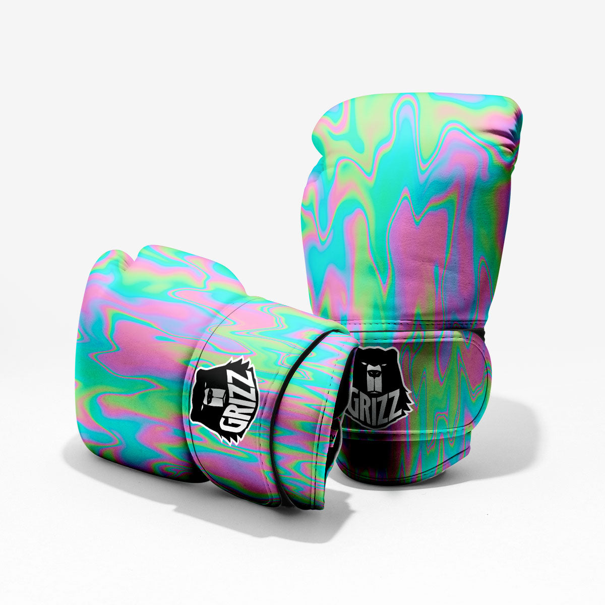 Trippy Abstract Holographic Print Pro Boxing Glove