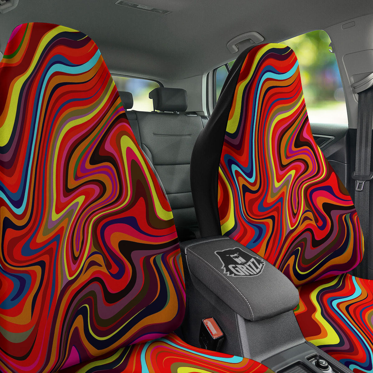 Trippy Abstract Liquid Print Car Seat Covers-grizzshop