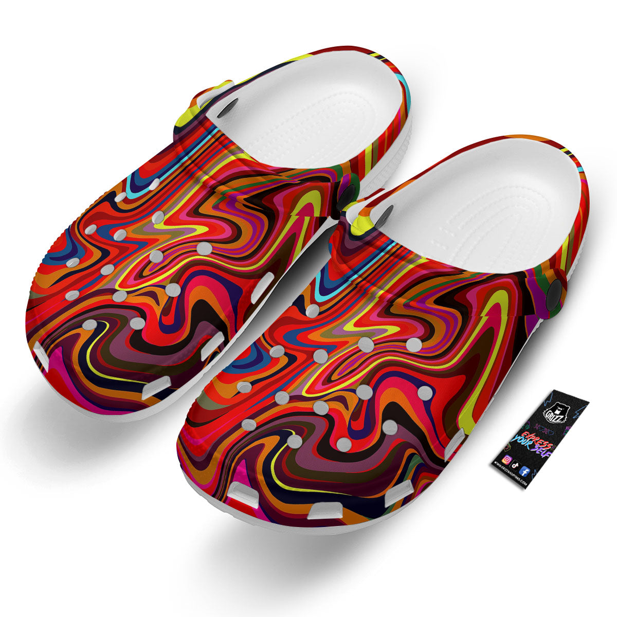 Trippy Abstract Liquid Print Clog-grizzshop