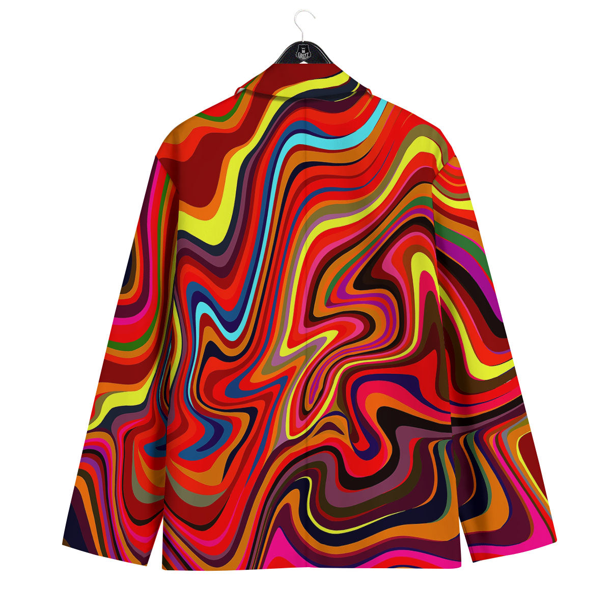 Trippy Abstract Liquid Print Men's Sport Coat-grizzshop