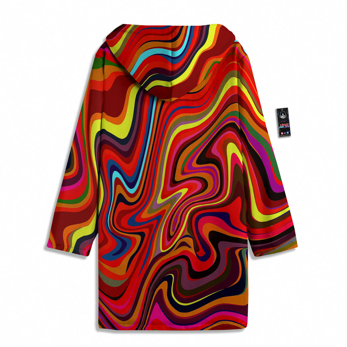 Trippy Abstract Liquid Print Men's Windbreaker Jacket-grizzshop