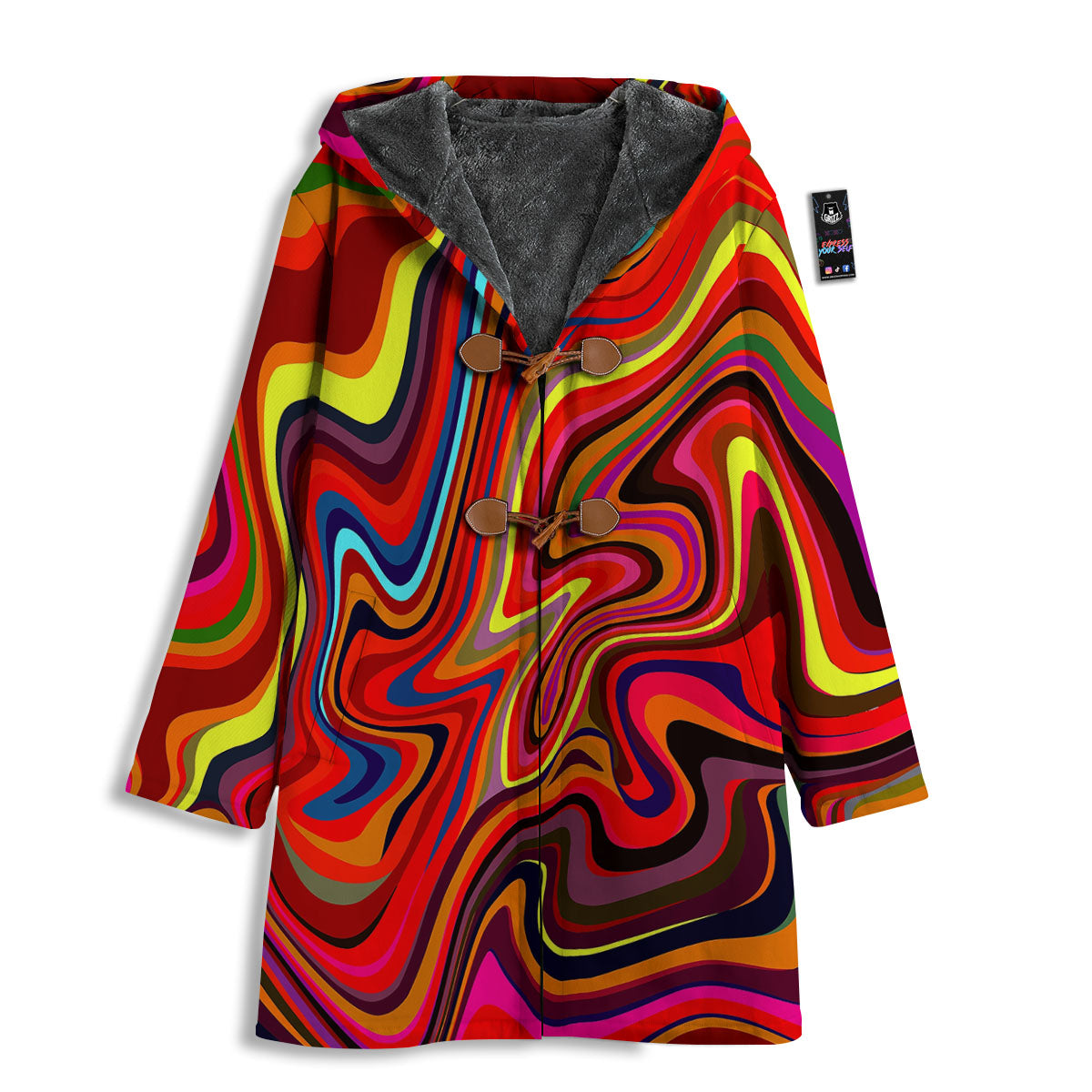 Trippy Abstract Liquid Print Men's Windbreaker Jacket-grizzshop