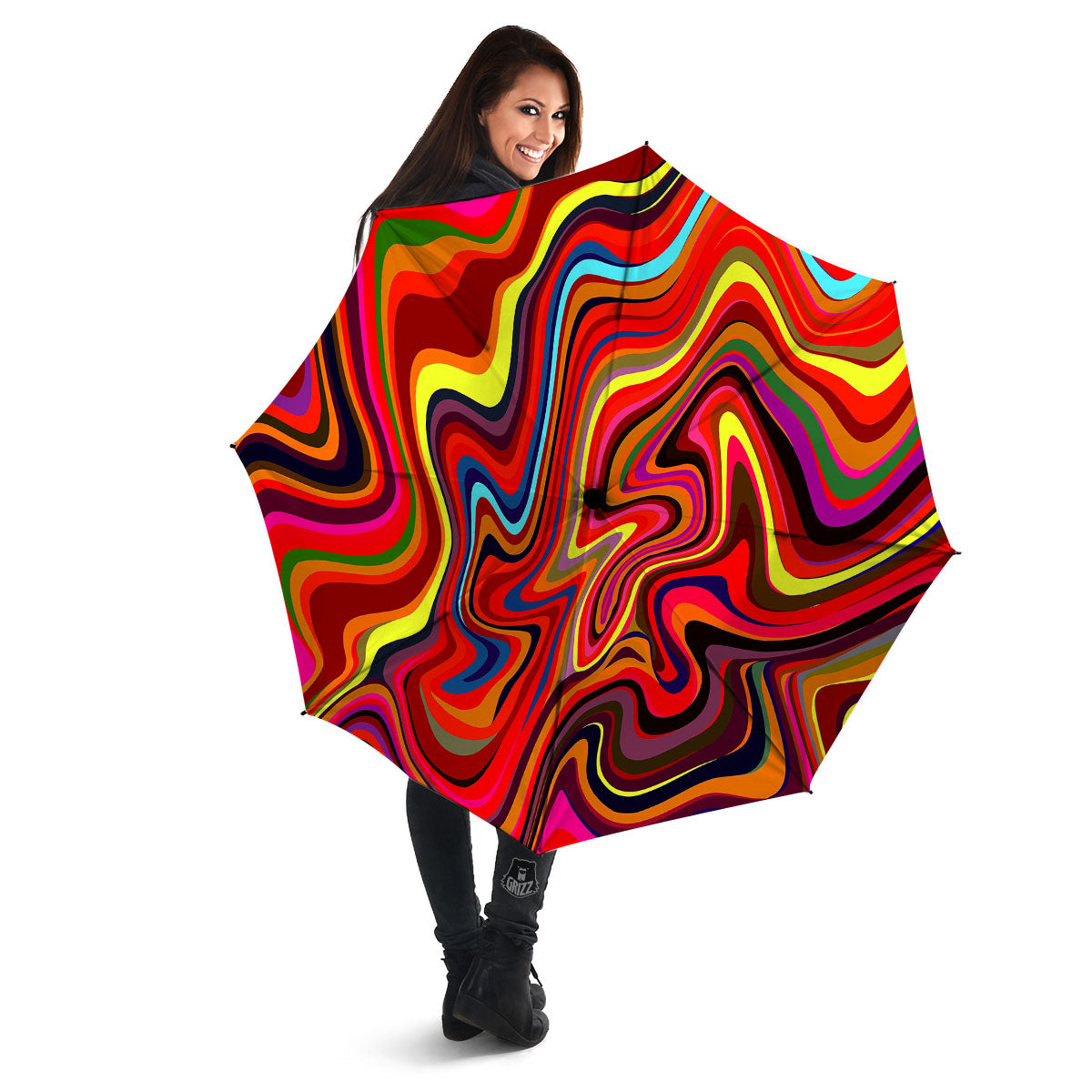 Trippy Abstract Liquid Print Umbrella-grizzshop