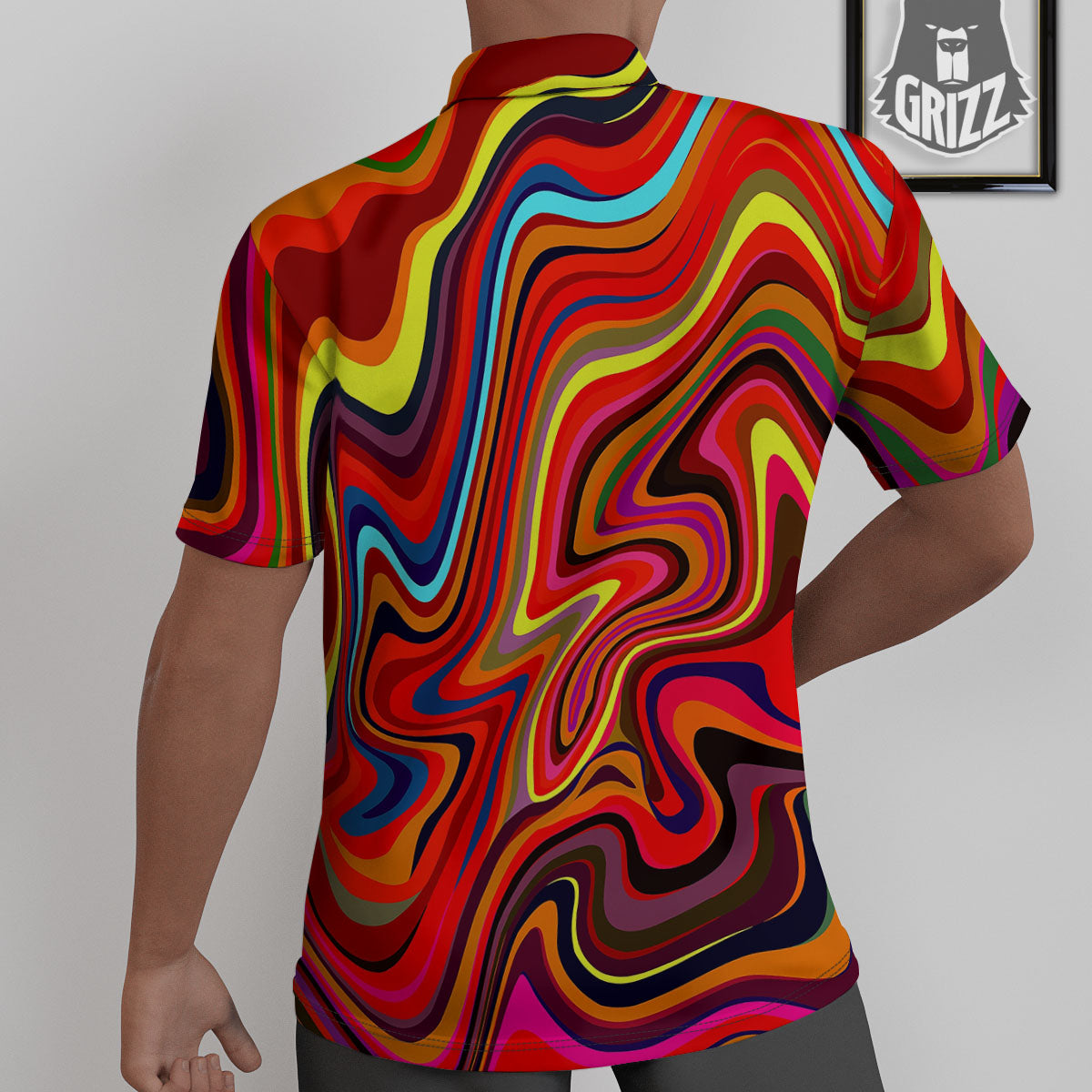 Trippy Abstract Liquid Print Untucked Shirts-grizzshop