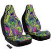 Trippy Abstract Neon Print Car Seat Covers-grizzshop