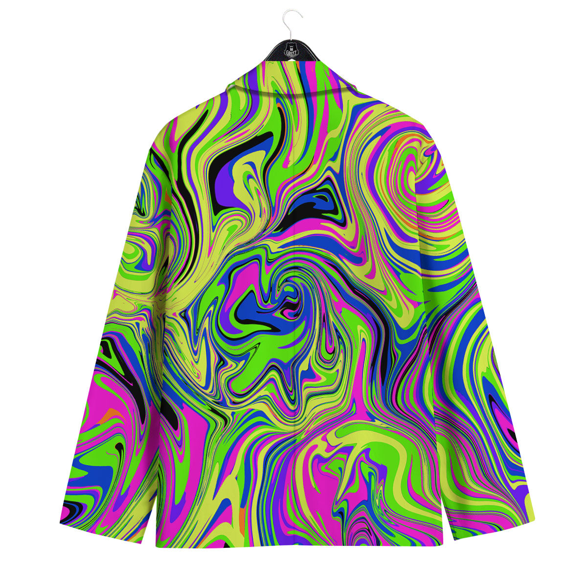 Trippy Abstract Neon Print Men's Sport Coat-grizzshop