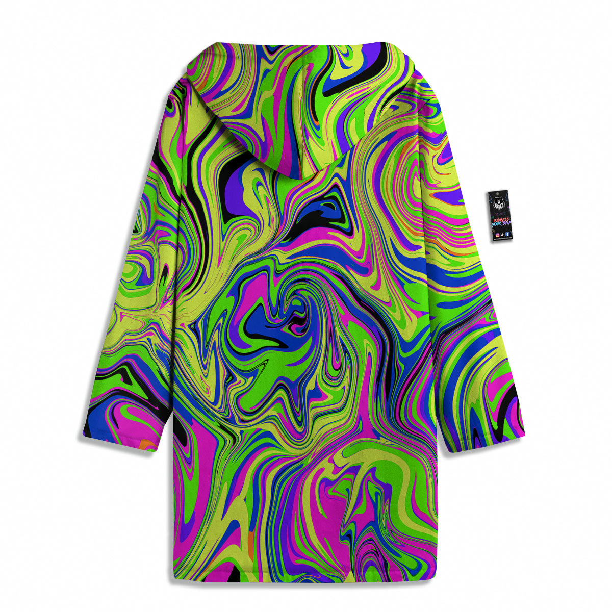 Trippy Abstract Neon Print Men's Windbreaker Jacket-grizzshop