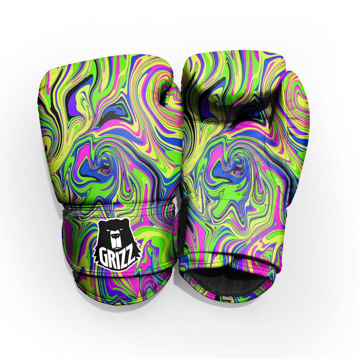 Trippy Abstract Neon Print Pro Boxing Glove