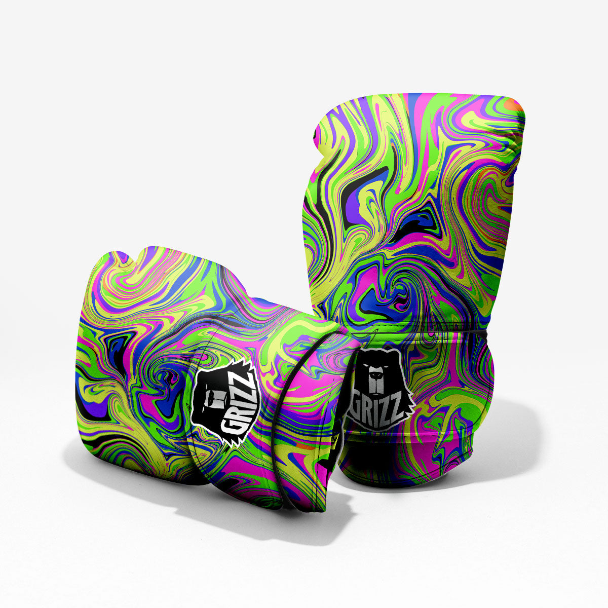 Trippy Abstract Neon Print Pro Boxing Glove