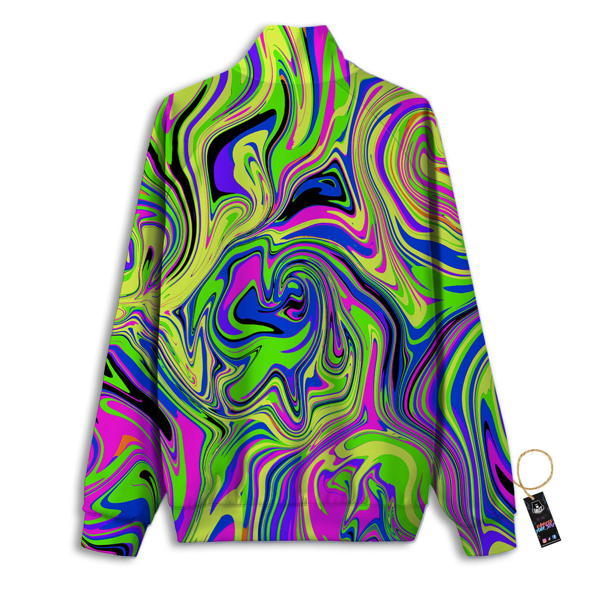 Trippy Abstract Neon Print Track Jacket-grizzshop