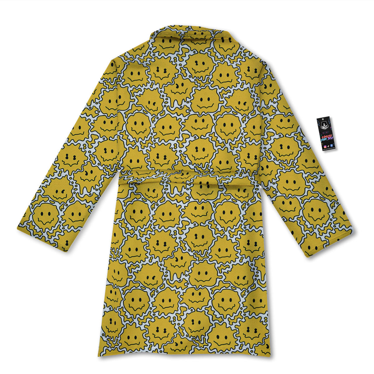 Trippy Abstract Psychedelic Emoji Print Bathrobe-grizzshop