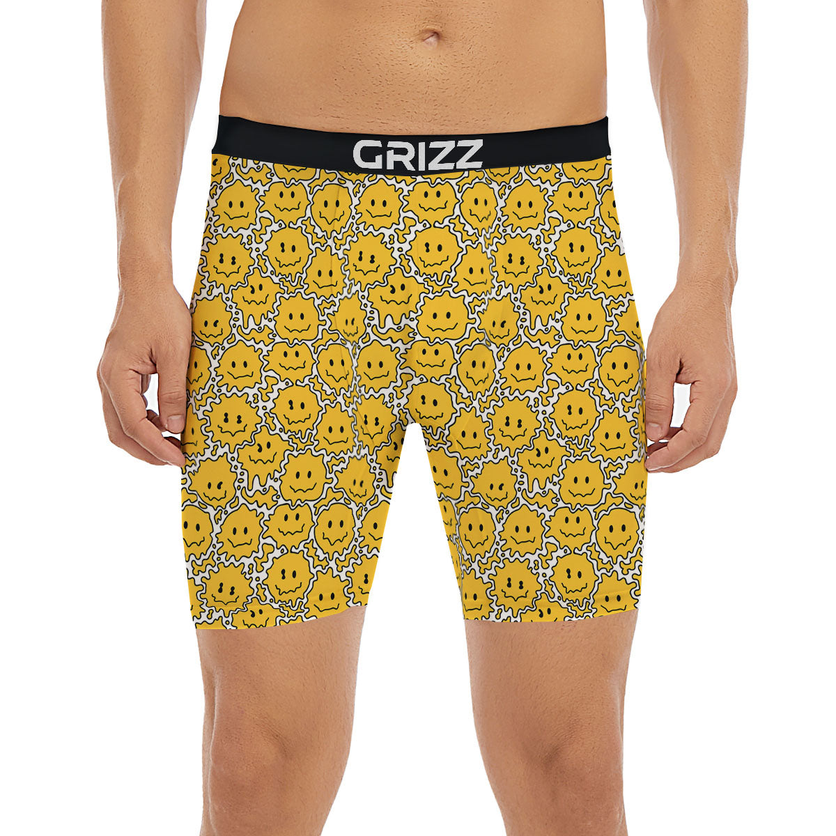 Trippy Abstract Psychedelic Emoji Print Boxer Briefs-grizzshop