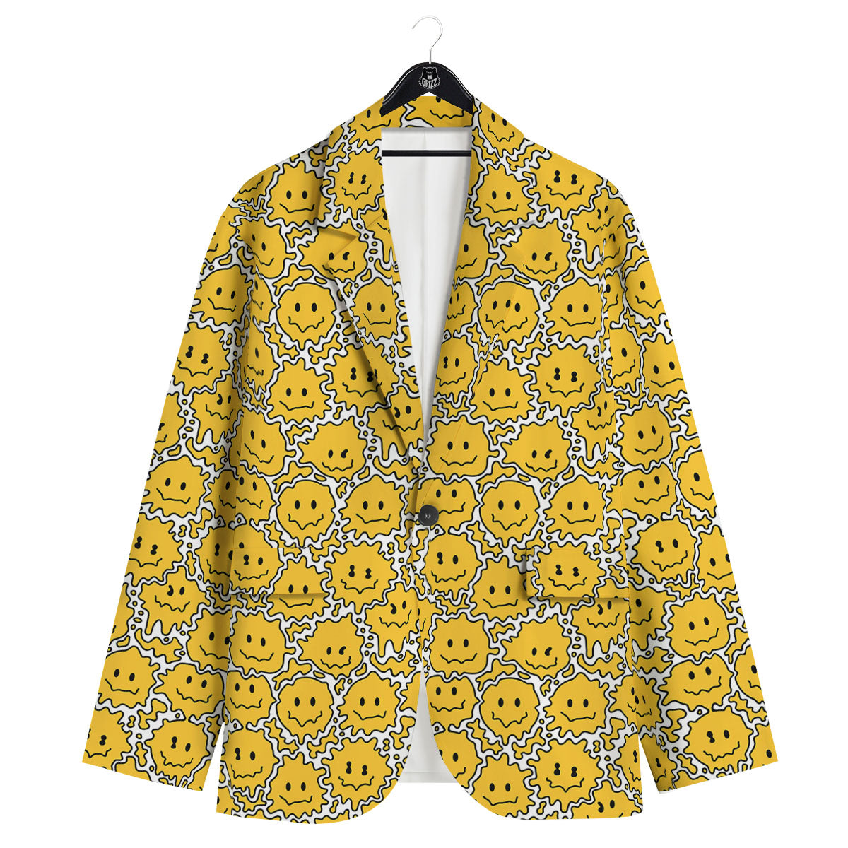 Trippy Abstract Psychedelic Emoji Print Men's Sport Coat-grizzshop