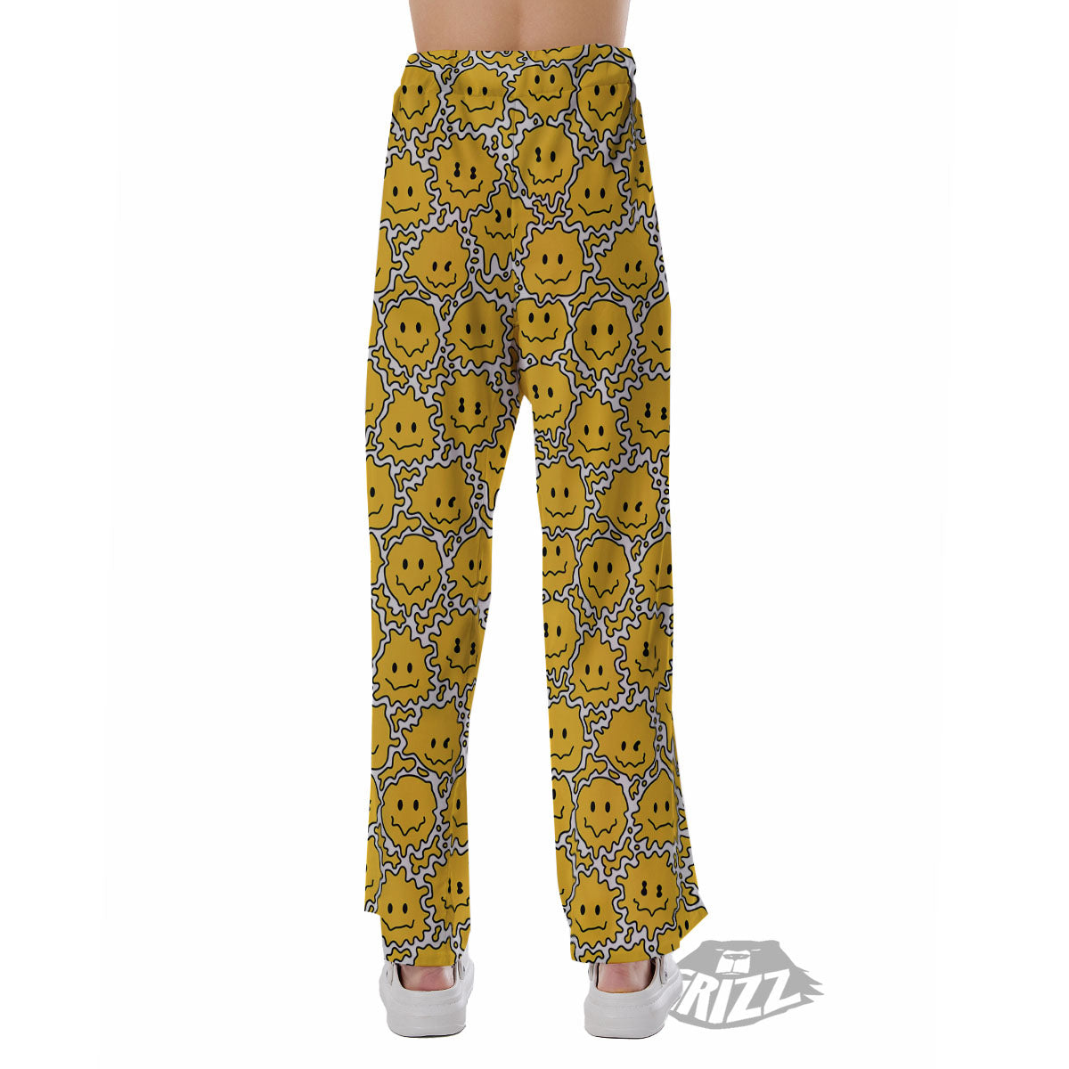 Trippy Abstract Psychedelic Emoji Print Pajama Pants-grizzshop