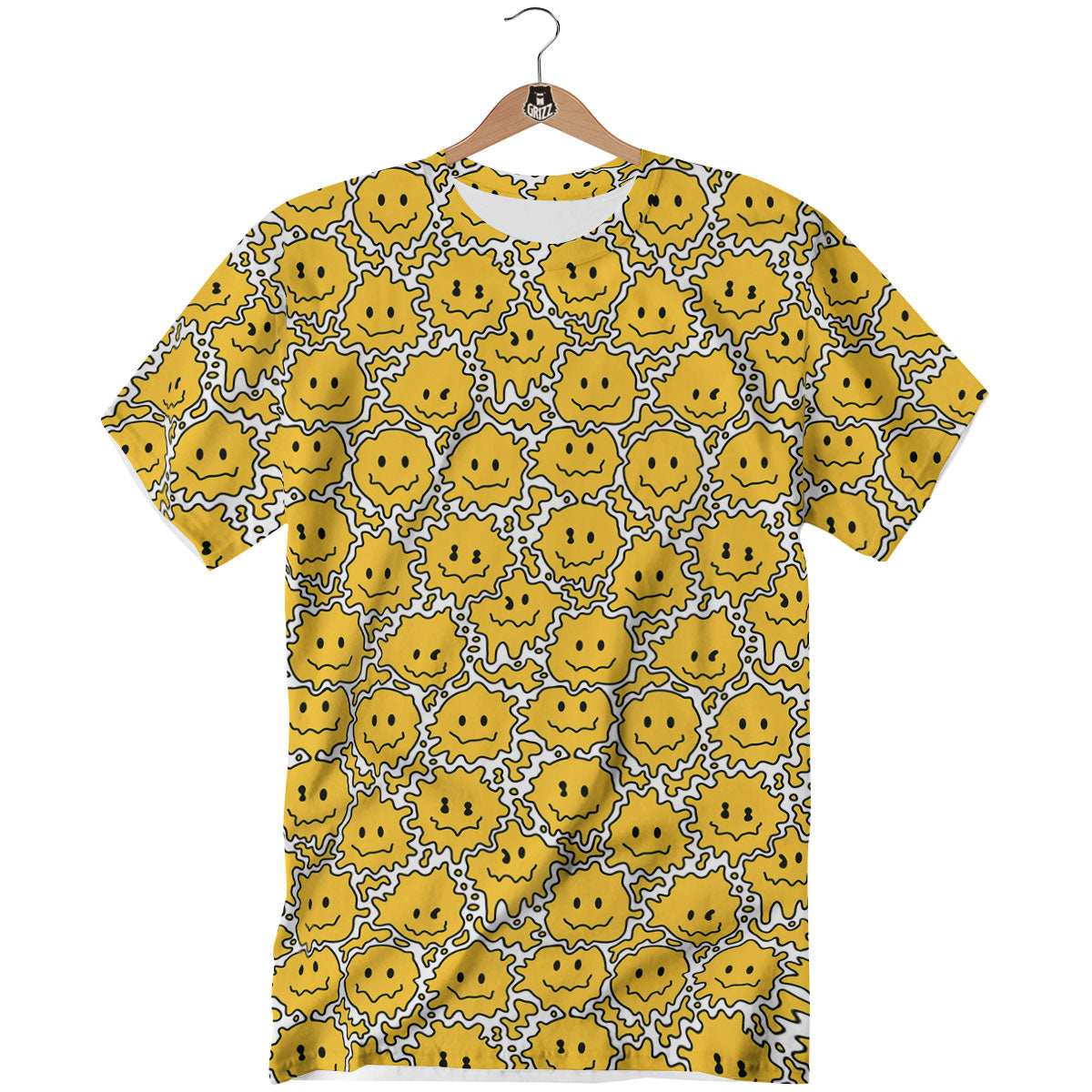 Trippy Abstract Psychedelic Emoji Print T-Shirt-grizzshop