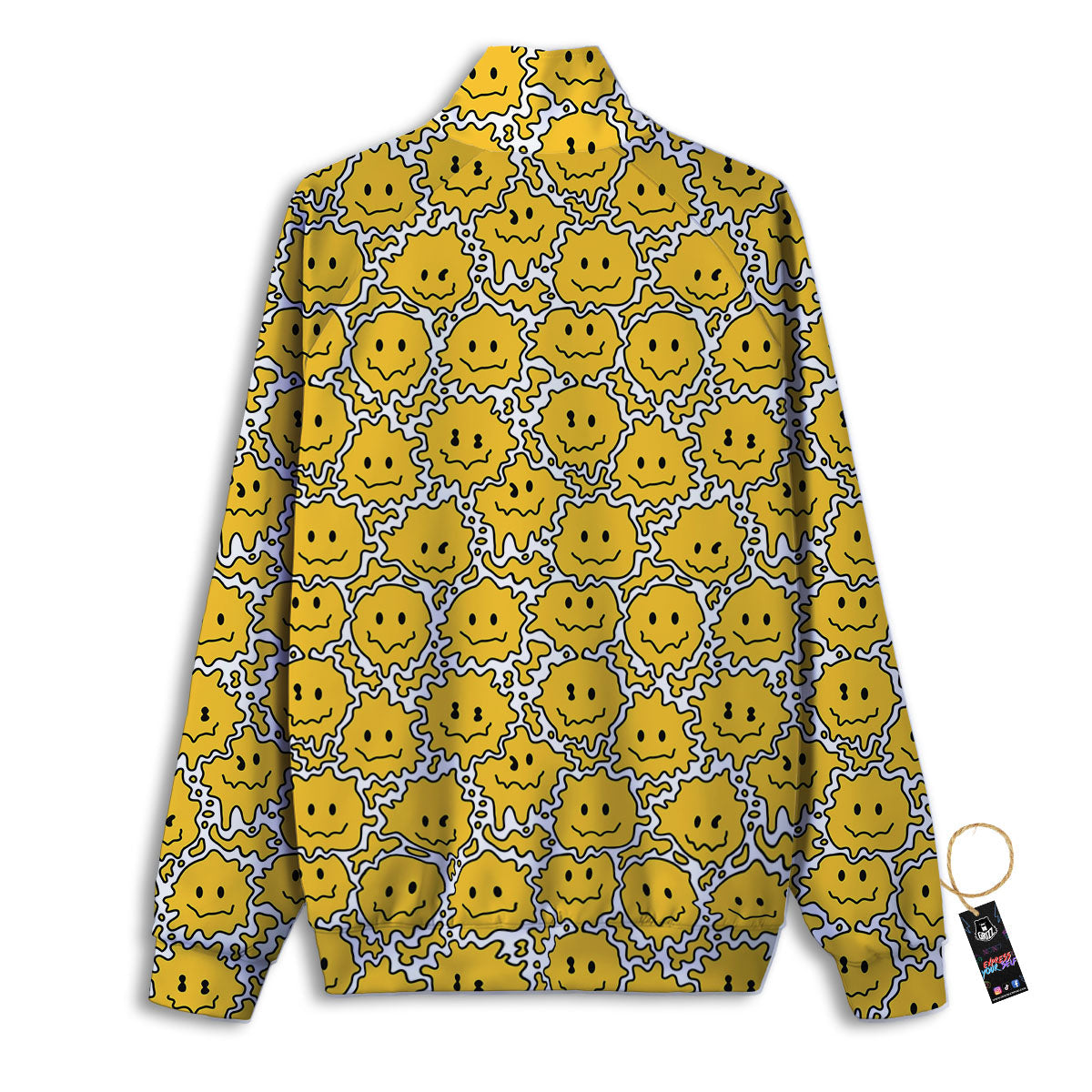 Trippy Abstract Psychedelic Emoji Print Track Jacket-grizzshop